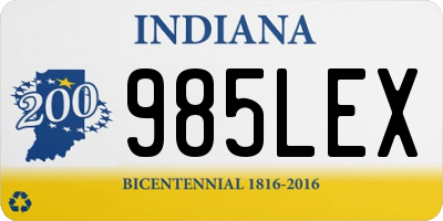 IN license plate 985LEX