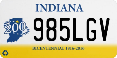 IN license plate 985LGV