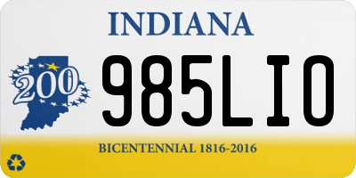 IN license plate 985LIO