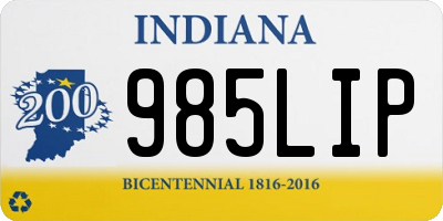 IN license plate 985LIP