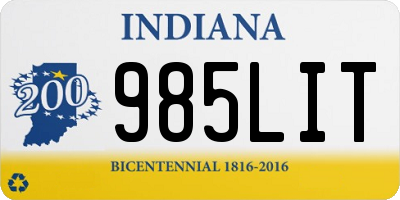 IN license plate 985LIT