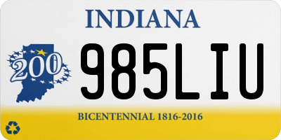 IN license plate 985LIU