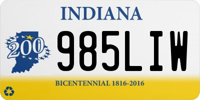 IN license plate 985LIW