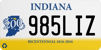 IN license plate 985LIZ