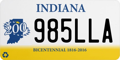 IN license plate 985LLA