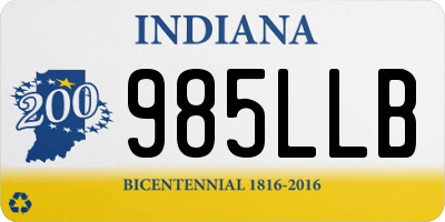 IN license plate 985LLB