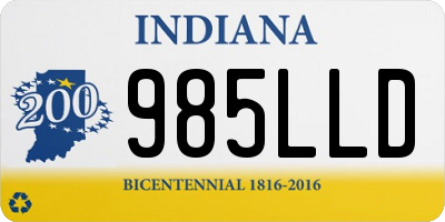 IN license plate 985LLD