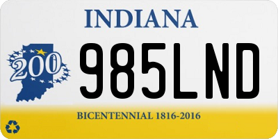 IN license plate 985LND