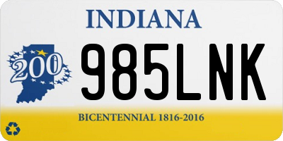 IN license plate 985LNK