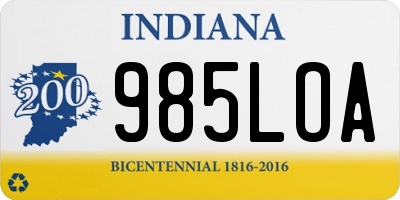 IN license plate 985LOA