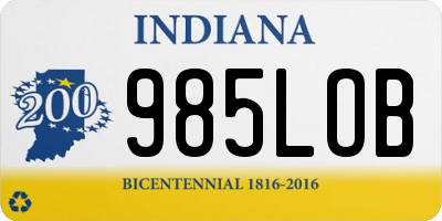 IN license plate 985LOB