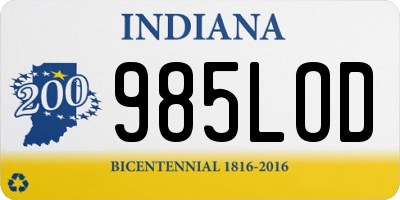 IN license plate 985LOD