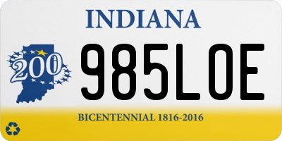 IN license plate 985LOE