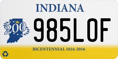 IN license plate 985LOF