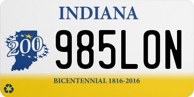 IN license plate 985LON