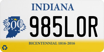 IN license plate 985LOR