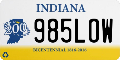 IN license plate 985LOW