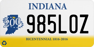 IN license plate 985LOZ