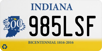 IN license plate 985LSF