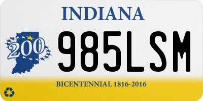 IN license plate 985LSM