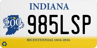 IN license plate 985LSP