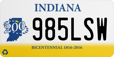 IN license plate 985LSW