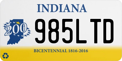 IN license plate 985LTD