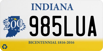 IN license plate 985LUA