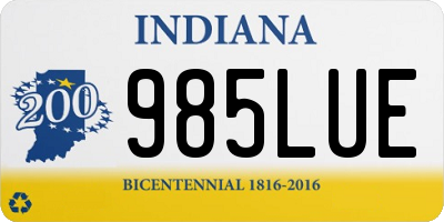 IN license plate 985LUE