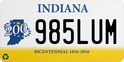 IN license plate 985LUM