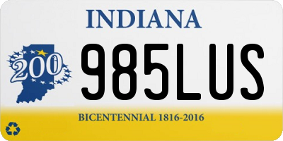 IN license plate 985LUS