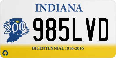 IN license plate 985LVD