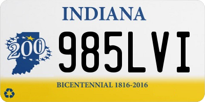 IN license plate 985LVI