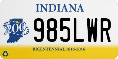 IN license plate 985LWR