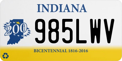 IN license plate 985LWV