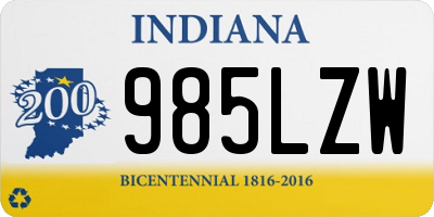 IN license plate 985LZW