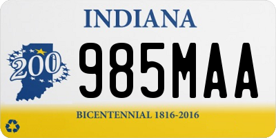 IN license plate 985MAA