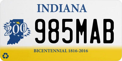 IN license plate 985MAB