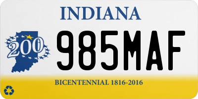 IN license plate 985MAF