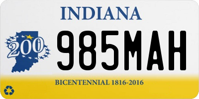 IN license plate 985MAH