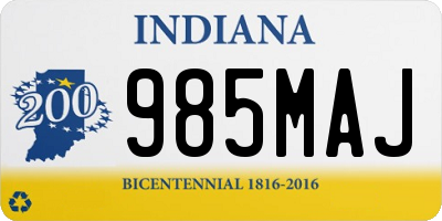 IN license plate 985MAJ