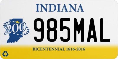 IN license plate 985MAL