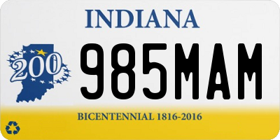 IN license plate 985MAM