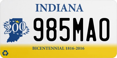 IN license plate 985MAO