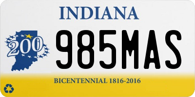 IN license plate 985MAS