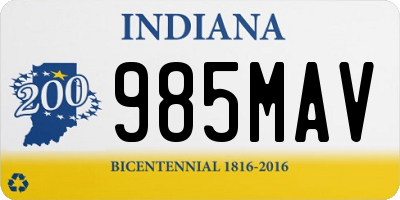 IN license plate 985MAV