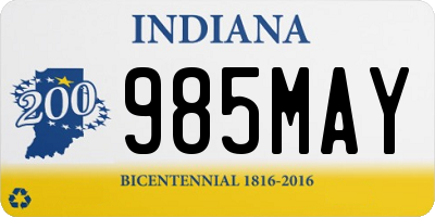 IN license plate 985MAY