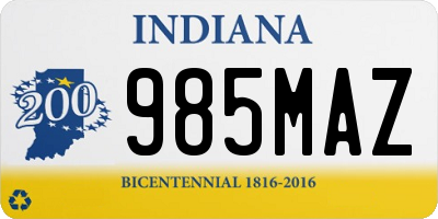 IN license plate 985MAZ