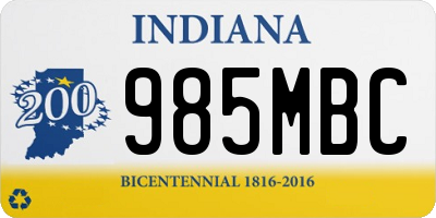 IN license plate 985MBC