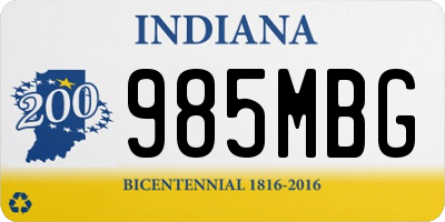 IN license plate 985MBG